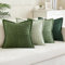 MIULEE 4er Set Kordsamt Weihnachten Kissenbezüge Weich Dekokissen Dekorativ Kissenbezug Modern Kissenhülle Sofakissen Zierkissen Couchkissen für Wohnzimmer Schlafzimmer Grüne Serie 50x50 cm