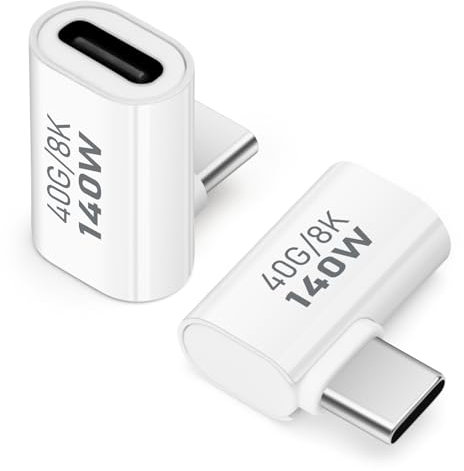 AIYEEN USB C Adapter 40 Gbit/s, USB C Stecker auf Buchse Adapter 90 Grad rechtwinklig USB C 4.0 Typ C Datenübertragungsanschluss kompatibel mit iPhone 15, Samsung, MacBook (Mix)