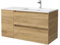 Salgar Mueble de Baño Bequia 100cm + Coqueta 1 Puerta Izquierda + Lavabo cerámica | Roble |100x45x56