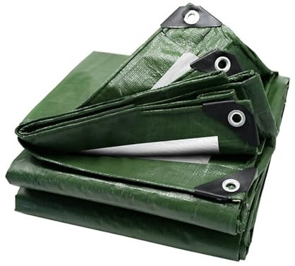 MQZHUK Verte Bâche de Protection Lourde 140g/m² 2.8x2.9m, Bâche Industrielle Résistant à la Déchirure Revêtue des Deux Côtés, Auvent et bâches Pliables Utilisation Polyvalente Extérieur