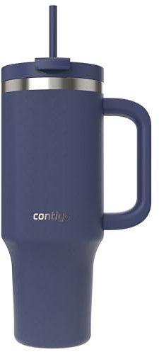 Contigo Streeterville Thermosflasche 1200 ml mit Henkel und Strohhalm | Isolierte Thermo-Trinkflasche aus Edelstahl mit Deckel | Kühlt 29 Stunden | Reisebecher | Thermobecher | BPA-frei