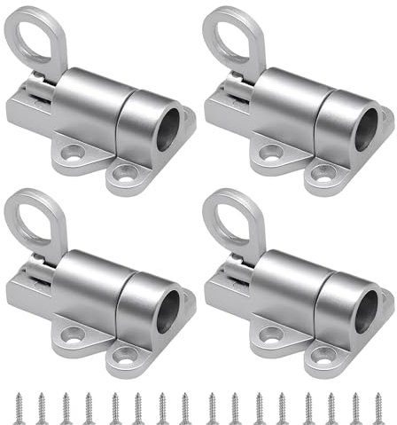 4 PCS Aluminium Alloy Loft Hatch Catch, Door Latch Aluminum Alloy Spring Loaded Bolt Bounce Lock Closing Gate Latches for Shed Doors Gates and Outhouse Window (Silver)