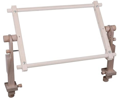 MILWARDS Adjustable Table Clamp – 360° Rotating Clamp for Tapestry Frames on Table, Desktops. Holder for Embroidery, Cross Stitch, Needlework, Quilting, Beech Wood