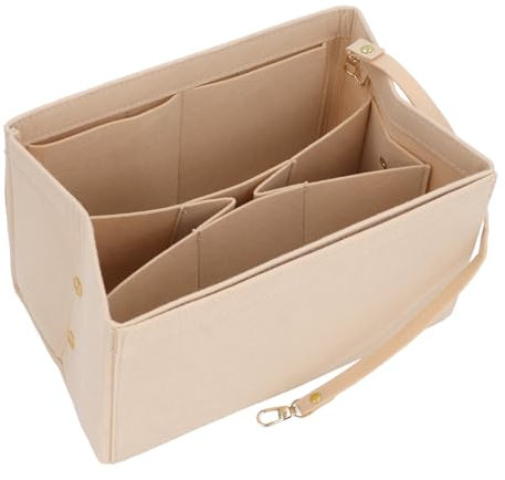 Pongnas Filztaschen-Trennwand, Kosmetik-Organizer mit Großer Kapazität, Faltbar mit Metallverschlüssen, Aufbewahrung mit Mehreren Fächern für die Schreibtisch-Organisation, Reisezubehör,