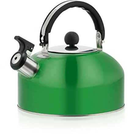WALFREW Cafetera Tetera silbante para Estufa, Tetera silbante de Acero Inoxidable, Tetera silbante para Hacer café con Leche(Green)