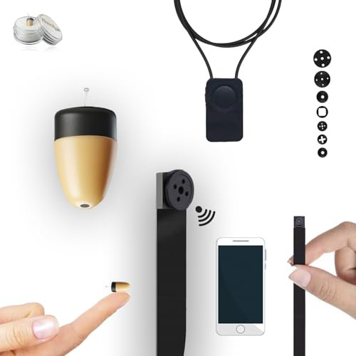 Pinganillos Ocultos Kit Completo Mini Camara Espia Boton con Auricular Espia Invisible Inalambrico - Copiar Examen - WiFi HD 1080p Real. Ideal para Leer Folios A4. (Pinganillo Mini)
