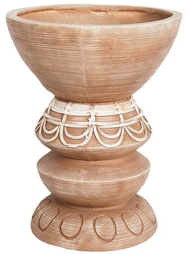Blumentopf im Boho-Stil, Magnesium, für den Innen- und Außenbereich, Hellbraun, Disporum