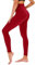 TNNZEET High Waist Leggings Damen Elastische Leggins Weiche Sporthose für Sport Gym,Rot,S-M
