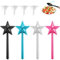 4 PCS Magic Wand Salt and Pepper Shakers,Magic Spice Bottle Set with Funnel,Cute Stars Stick Spice Dispenser with 3 Holes,Magic Fairy Wand Condiment Set for Kitchen Table Decoration Party Gifts