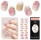 EBANKU Semi Cured Gel Nail Strips, 20PCS Gel Nail Stickers Long Lasting Strips- Easy to Apply & Remove for Salon-Quality Pedicure| Marble Pink Glitter