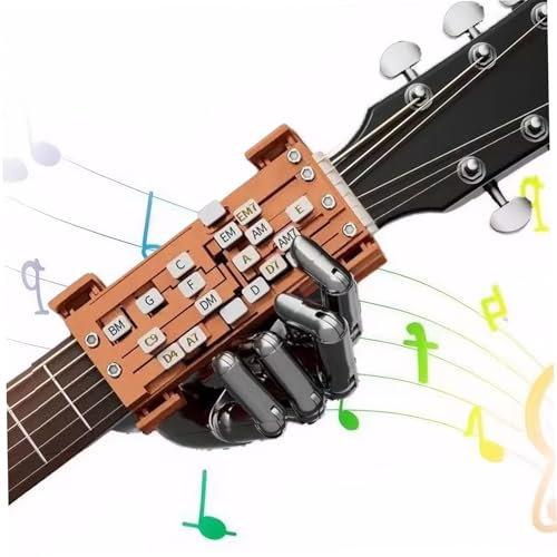 Gitarrenakkordpresse, Clip-On-Gitarren-Akkord-Helfer, Plastik-Gitarrenakkord-Trainer mit Video-Tutorial-Anweisungen, Gitarrenlernwerkzeuge für Anfänger Freunde Geschenke