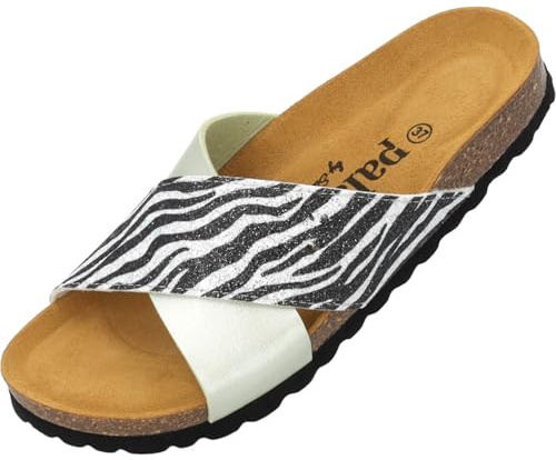 Palado Pantoletten Damen Rianel Wild by Sila Sahin - elegante Sandalen Made in Spain - bequeme Hausschuhe mit Kork-Fußbett - modische Sommerschuhe