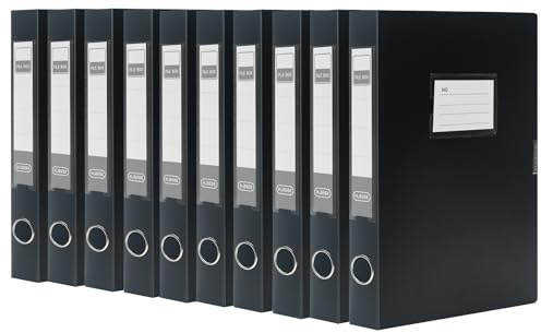 SOYIRI 10 Pezzi Scatola Archivio A4, Dorso da 40 mm(Nero) | Raccoglitori Documenti con Coperchio per Ufficio, Scuole