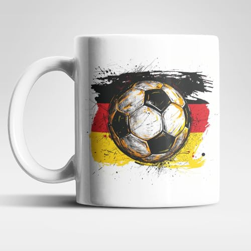 Deutschland Fußball Kaffeetasse Teetasse Tasse Geschenkidee 325 ml, Muster: DE-03
