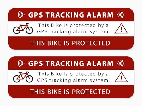 Aufkleber GPS Tracking Alarm Bike Warnung Sticker Hinweis auf Fahrrad GPS-Sicherung Wetterfest