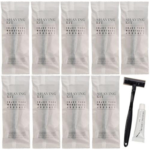 20 Stück Luxus-Einweg-Rasierer-Set, einzeln verpackt mit Rasiercreme, umweltfreundlicher Reiserasierer, Toilettenartikel, Pflegezubehör, vielseitiges Rasierer-Set für Zuhause, Hotel