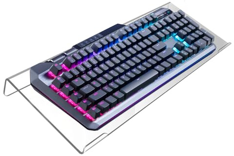 Diuyzoc Keyboard Holder, Stable Placement, 43.18x3.81x13.97cm, Acrylic Tilted Computer Keyboard Holder, Keypad Mount, Rgonomic Wrist Support, For Home Study Room Reception School