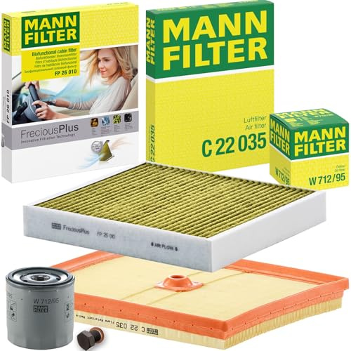 Mann Inspektionspaket | FP26010(LAO120)+C22035, (LX4246)+W712/95+12281 Kompatibel mit A1 Sportback (8XA, 8XF),Fabia III (NJ3),Fabia III Kombi (NJ5),P