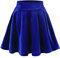 Urban GoCo Donna Vintage Svasata Mini Gonna da Pattinatrice Versatile Elastica di Velluto Gonna Blu Reale S