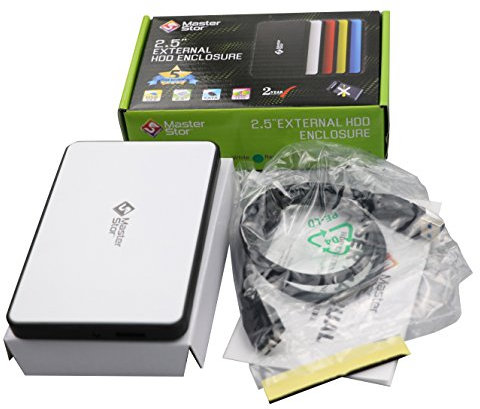 MasterStor Disco duro externo SATA de 2.5 pulgadas de 1 TB, disco duro externo USB 3.0, disco duro portátil superrápido para portátil y PC, 1 TB, color blanco