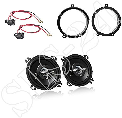 LSP-Set: JVC CS-J620X - 300Watt 30Watt RMS 2-Wege Koaxial Lautsprecher-Paar Lautsprecherkabel Ringe für Mercedes C-Klasse (W202) 05/1993-06/2000 C-Klasse T-Modell (S202) 03/1996-01/2001