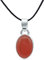 mantraroma Kettenanhänger 925 Silber Karneol orange roter Stein Edelstein Kettenanhänger Damen Sterling Silber Halskette Anhänger Geschenk (MAH-081-16)