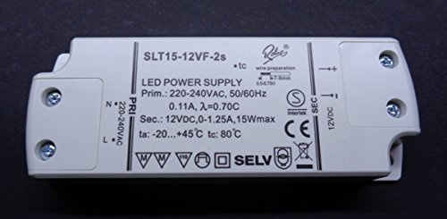 █►Self SLT15-12VF-2 LED - Trafo Transformator 12V 0-15 Watt 1,25A