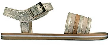 Clarks Finch Stride T, Girls’ Ankle-Strap, Grey (Metallic Combi Metallic Combi), 7.5 Child UK (25 EU)