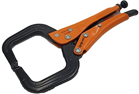 Grip-on -124 / Mordaza Grip/Mordazas grip autoajustables con sujeción en C18 / Revestimiento Epoxi/Acero Inoxidable Forjado. Ideal para soldadura, fontanería, mecánica, bricolaje