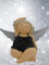 Pommerntraum ® | Black Angel - Mollyengel Schutzengel RubensEngel Nana Engel Molly Weihnachtsengel Glücksengel Friedensengel Dekofigur (schwarz mit Glitzer sitzend)