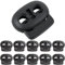 Fermacorda a Molla Foro Doppio 22 x 20 mm, Foro 5 x 5 mm, per Cordini da 4 mm, Confezione 10pz, Fermacorda Scorrevole in Plastica, Ricambi Chiusura Zaini, Morsetti per Cavo, Abbigliamento, Scarpe