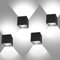 ledmo 12W LED Wandleuchten Aussen/Innen 4 Stücke Mit Up Down Einstellbar Abstrahlwinkel Aussenleuchten IP65 Kaltweiß 6000K 12W Wandleuchte Schwarz