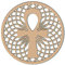 CREATCABIN 12inch Antikes Ankh Ägyptische Kreuz Holzwandkunst Kristallgitter Heilige Laser Cut Wandskulptur Hängendes Dekor Spirituelles Symbol Flache Runde Für Home Office Yoga Studio Dekoration