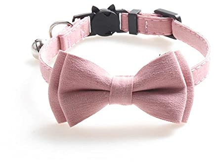DUORUIMI Collier pour Chat avec Clochette Nœud Papillon Sécurité Libération Rapide Réglable pour Animaux Chaton