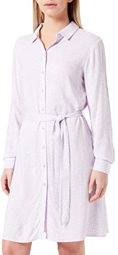Vila Vipaya L/S Shirt Dress/su-Noos Vestito, Lilla Pastello, 40 Donna