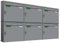 AL Briefkastensysteme Basic 6er Briefkasten RAL 9006 Weiß Aluminium Silber Edelstahl-farbig 6 Fach DIN A4 wetterfest Briefkastenanlage mit Posthaltebügel und 2 Namensschildern