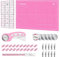 Rotary Cutter Set Pink - Quilting Kit incl. 45mm Fabric Cutter, 5 Extra Rotary Blades, A3 Self Healing Cutting Mat, Acrylic Ruler and Craft Clips, craft knife, Ideal for Crafting, Sewing, Patchworking