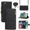 Cavor Coque Compatible avec iPhone 6/6S Etui avec Cordon,Flip Portefeuille Étui Cuir,[9 Porte Cartes][Double Boucle],Protection Housse Etui Compatible avec iPhone 6/6S - Noir