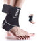 FEVAN Chevillere Entorse Ajustable Antidérapant - Chevillere Antidérapant pour Hommes et Femmes - Chevillere Sport - Entorse Cheville (Noir/gris)