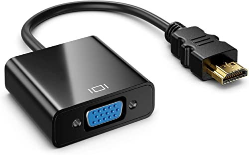 Omivine HDMI to VGA Adapter Cable, 1080P Gold Plated HDMI to VGA Converter (Male to Female) for Desktop, Laptop, PC, Monitor, Projector, HDTV, Chromebook, Raspberry Pi, Roku, Xbox