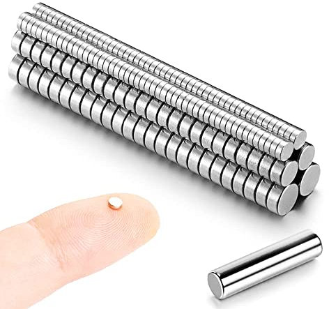 200 Mealos Mini-Magnete – 100 Stück 3x1 mm, 50 Stück 4x2 mm, 50 Stück 5x2 mm Neodym-Magnete Seltenerdmagnete – winzige dünne Magnete für kleine Modelle, Hobby-Bastelarbeiten – runde kleine Magnete