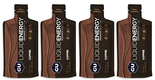 GU Energy Liquid Gels - 4 x 60g Gel Taster Pack - Sports Energy Gels for Running, Cycling, Triathlon (Coffee)