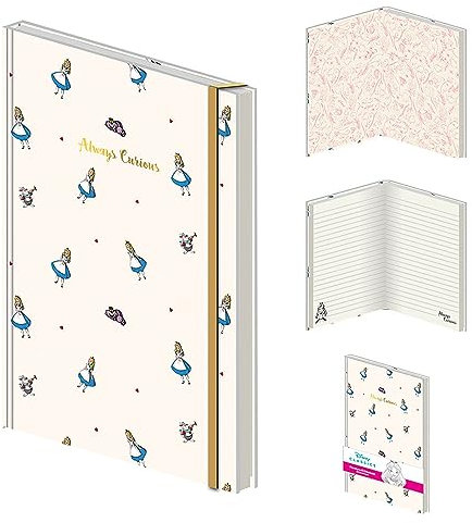 Pyramid International Disney Alice im Wunderland Premium-Notizbuch, A5 linierte Seiten (immer neugieriges Design) – Offizielles Merchandise-Produkt