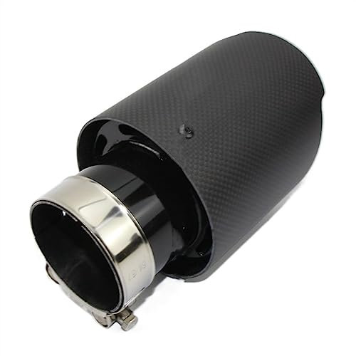 Homanpp Universelle Gerade Kante Glanzlose Kohlefaser Für B&MW E46 E90 Auto-Endrohre Endrohr Endrohr Auspuffrohr Schalldämpfer Endrohr Auto-Endstück-Hals-Auspuffrohr (Color : 51mm Out 101mm)