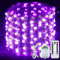 StarryEver 100er LED UV Shwarzlicht, Lichterkette Außen Batterie, 10M UV Licht LED, USB Lichterkette Halloween Innen Deko, UV Lila Licht Kupferdraht Lichterketten mit Fernbedienung für Halloween Party