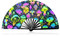 MultiValue Hand Fan Folding, Bamboo Silk Fabric Folding Fan Colourful Large Performance Props Chinese Handheld Fan Decorations for Birthday Wedding Cosplay (Mushroom)