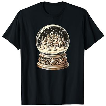 Vintage Schneekugel Wunderland Winter Nostalgie T-Shirt