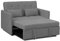 duehome | Sofa Cama, Sofa 3 Posiciones, Asiento de Descanso, Modelo Nasya, Acabado en Tejido Color Gris, Medidas: 135 cm (Largo) x 65-96 cm (Alto) x 87-183 cm (Fondo)