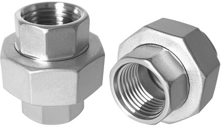 Fitvell 304 Edelstahl-Überwurf, 1,9 cm NPT-Innengewinde, Guss-Rohrverschraubung, 2 Stück