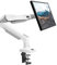 HUANUO Single Monitor Arm, 13 to 32 Inch White Monitor Mount, Adjustable Arm Fits 19.8lbs Computer Screens, 75 & 100mm Vesa Mount with Clamp and Grommet Base